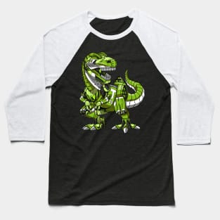 Futuristic T-Rex Dinosaur Robot Baseball T-Shirt